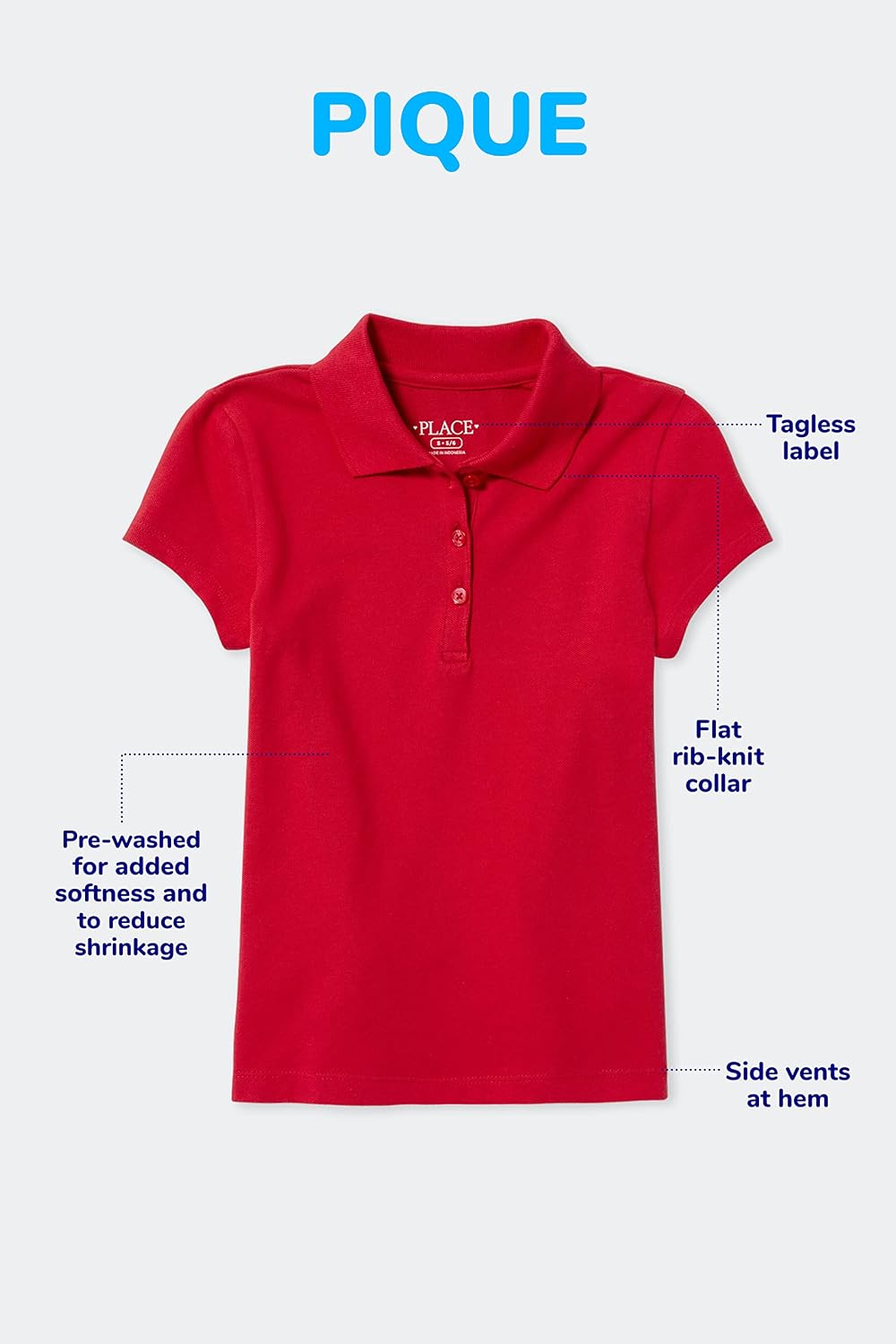 The Children's Place Girls' Short Sleeve Ruffle Pique Polo